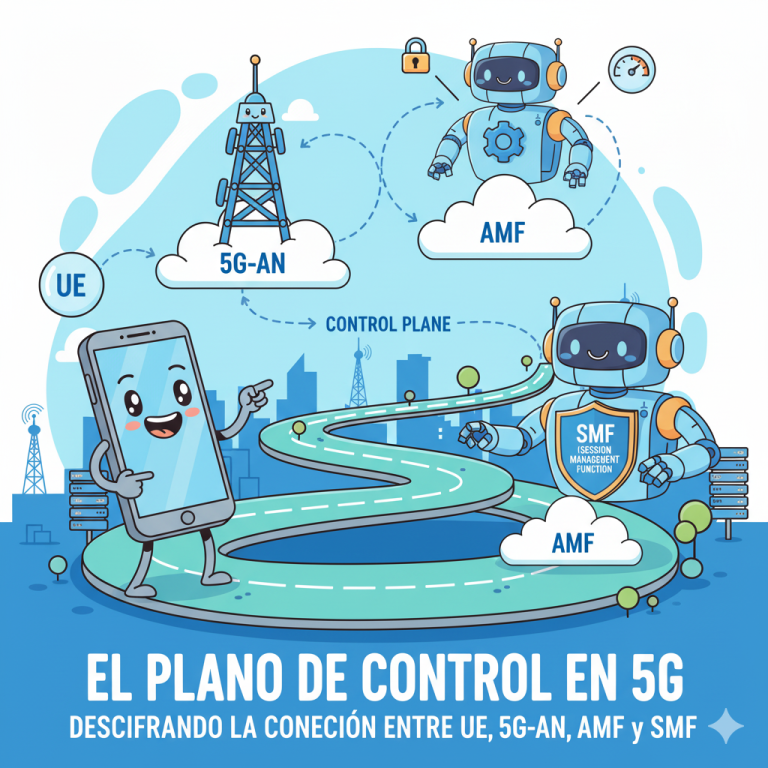 El Plano de Control en 5G: Descifrando la Conexión entre UE, 5G-AN, AMF y SMF